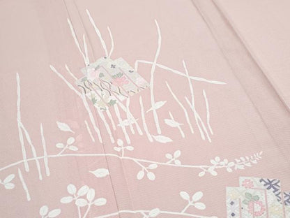 平和屋着物＊夏物　訪問着　絽　草花文　正絹　逸品　CABJ1089th