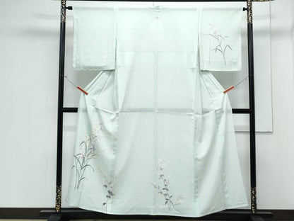 平和屋着物＊夏物　本加賀友禅作家　南克治　訪問着　絽　草花文　正絹　逸品　CABJ1090th