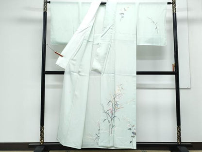 平和屋着物＊夏物　本加賀友禅作家　南克治　訪問着　絽　草花文　正絹　逸品　CABJ1090th