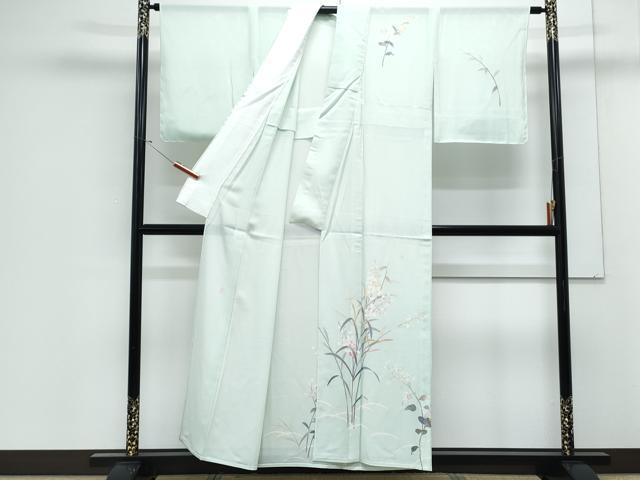 平和屋着物＊夏物　本加賀友禅作家　南克治　訪問着　絽　草花文　正絹　逸品　CABJ1090th