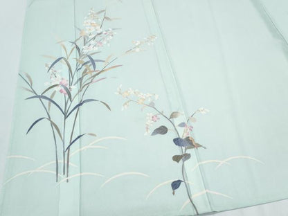 平和屋着物＊夏物　本加賀友禅作家　南克治　訪問着　絽　草花文　正絹　逸品　CABJ1090th
