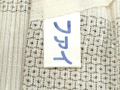 平和屋着物＊夏物　結城紬　夏結城　100亀甲　市松文　ロング丈　正絹　逸品　CABJ1091th