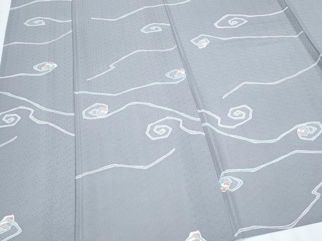 平和屋着物＊夏物　小紋　紗綾形紋紗　渦巻き文　正絹　逸品　CABJ1095th