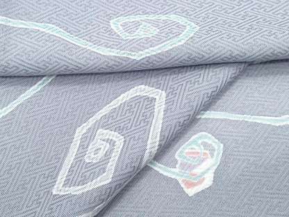 平和屋着物＊夏物　小紋　紗綾形紋紗　渦巻き文　正絹　逸品　CABJ1095th