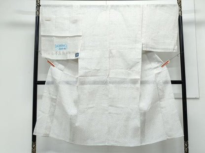 平和屋着物＊夏物　男性　本場小千谷ちぢみ　蚊絣　証紙付き　麻　逸品　CABJ1096th