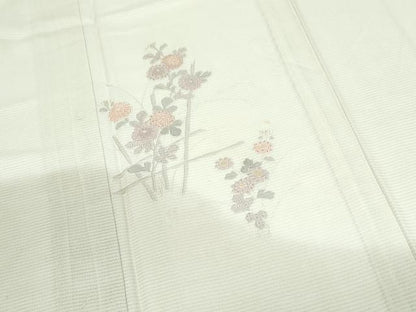 平和屋着物＊夏物　中国三大刺繍　スワトウ相良刺繍　総刺繍　訪問着　絽　草花文　暈し染め　正絹　逸品　CABJ1098th