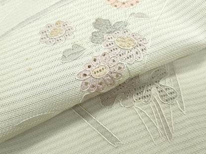平和屋着物＊夏物　中国三大刺繍　スワトウ相良刺繍　総刺繍　訪問着　絽　草花文　暈し染め　正絹　逸品　CABJ1098th