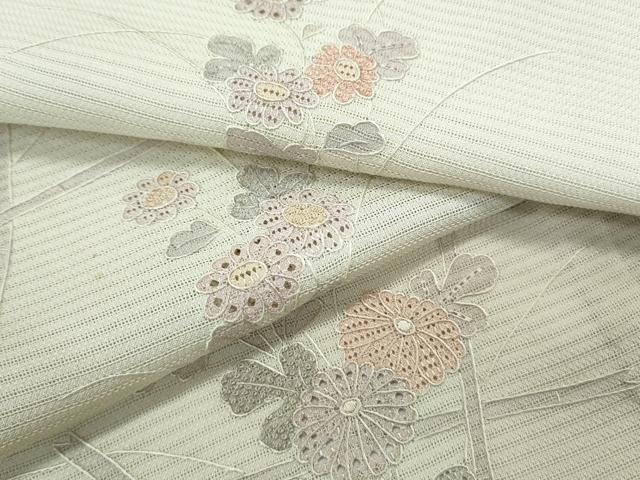 平和屋着物＊夏物　中国三大刺繍　スワトウ相良刺繍　総刺繍　訪問着　絽　草花文　暈し染め　正絹　逸品　CABJ1098th