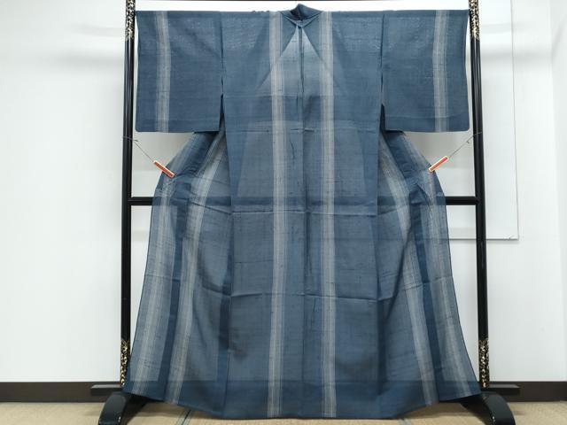 平和屋着物＊夏物　紗紬　縞　正絹　逸品　CABJ1099th