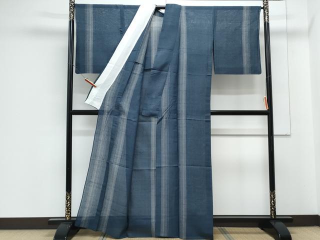 平和屋着物＊夏物　紗紬　縞　正絹　逸品　CABJ1099th