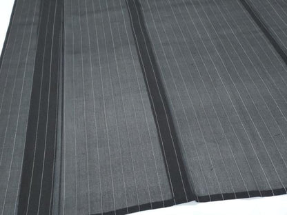 平和屋着物＊夏物　お召　紗　縞　黒地　正絹　逸品　CABJ1100th