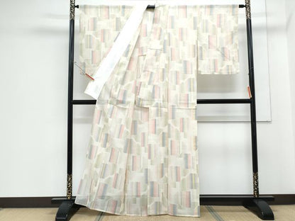 平和屋着物＊夏物　紗紬 　吉祥文　正絹　逸品　未使用　CABJ1103th