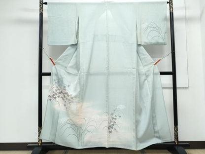 平和屋着物＊夏物　訪問着　絽　友禅　葡萄蔦の葉文　暈し染め　正絹　逸品　CABJ1105th