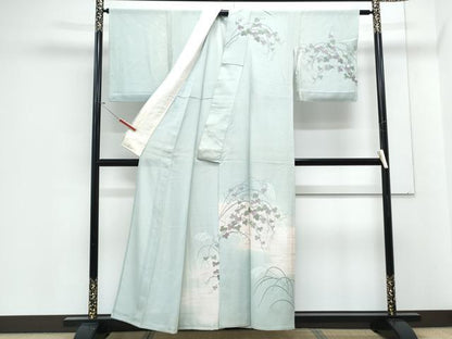 平和屋着物＊夏物　訪問着　絽　友禅　葡萄蔦の葉文　暈し染め　正絹　逸品　CABJ1105th