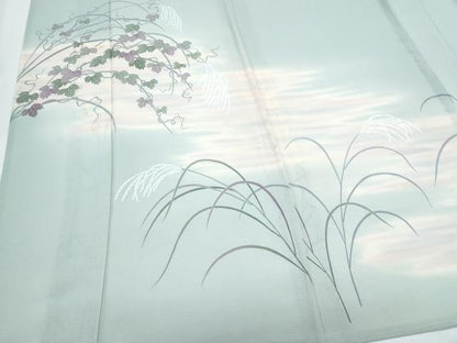 平和屋着物＊夏物　訪問着　絽　友禅　葡萄蔦の葉文　暈し染め　正絹　逸品　CABJ1105th