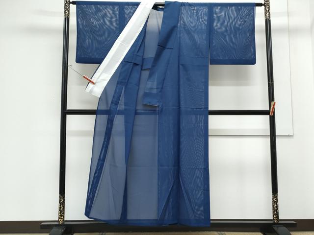 平和屋着物＊夏物　色無地　絽　瑠璃紺色　洗える着物　CABJ1110th