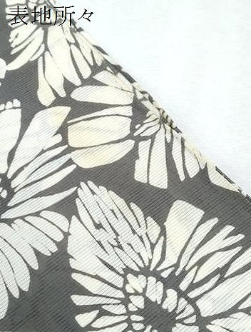 平和屋着物＊夏物　小紋　絽　型染め　舞花文　正絹　逸品　CABJ1114th