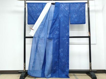 平和屋着物＊夏物　小紋　絽　丸文　洗える着物　CABJ1120th