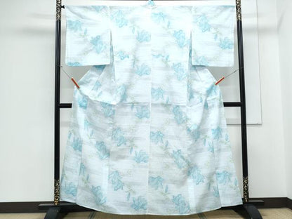 平和屋着物＊夏物　小紋　草花文　CABJ1124th