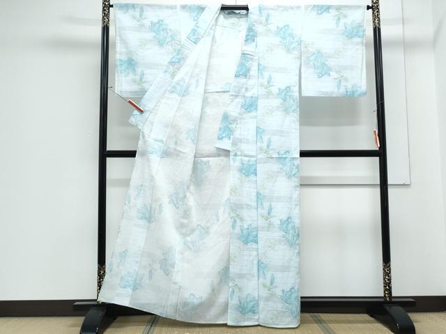 平和屋着物＊夏物　小紋　草花文　CABJ1124th