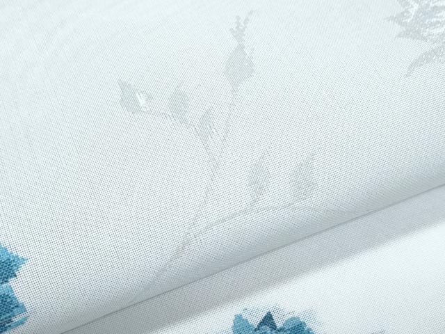 平和屋着物＊夏物　小紋　紗　草花文　銀糸　洗える着物　CABJ1127th
