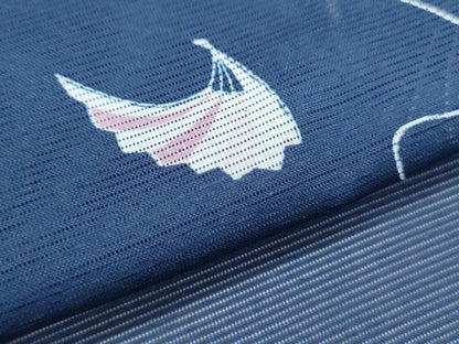平和屋着物＊夏物　小紋　絽　流水扇面文　洗える着物　CABJ1129th