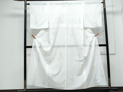平和屋着物＊夏物　小紋　絽　草花文　洗える着物　CABJ1131th