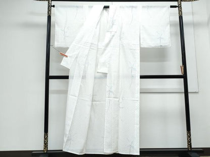平和屋着物＊夏物　小紋　絽　草花文　洗える着物　CABJ1131th