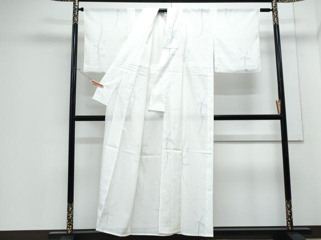 平和屋着物＊夏物　小紋　絽　草花文　洗える着物　CABJ1131th
