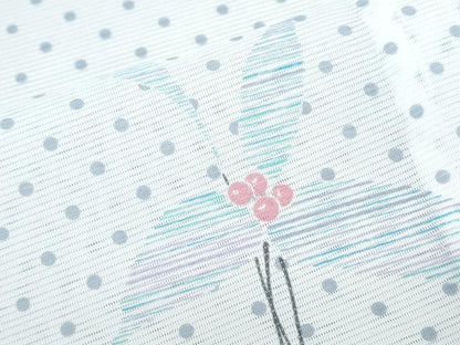 平和屋着物＊夏物　小紋　絽　草花文　洗える着物　CABJ1131th