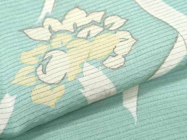 平和屋着物＊夏物　訪問着　絽　草花文　銀彩　正絹　逸品　CABJ1137th