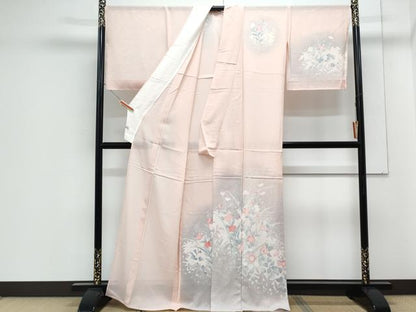 平和屋着物＊夏物　訪問着　絽　草花シルエット　草花文　暈し染め　やまと誂製　正絹　逸品　CABJ1141th
