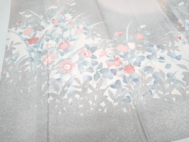 平和屋着物＊夏物　訪問着　絽　草花シルエット　草花文　暈し染め　やまと誂製　正絹　逸品　CABJ1141th