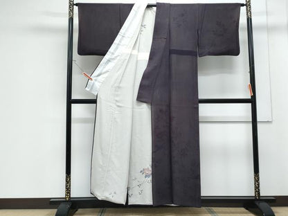 平和屋着物▽訪問着　無双　紗袷　紗×絽　枝花文　正絹　逸品　CABJ1142th