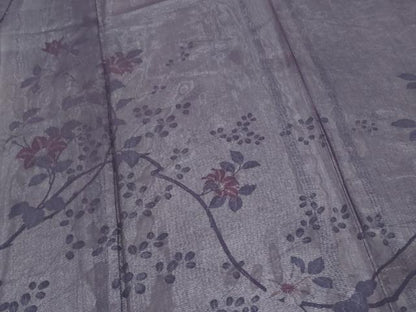 平和屋着物▽訪問着　無双　紗袷　紗×絽　枝花文　正絹　逸品　CABJ1142th