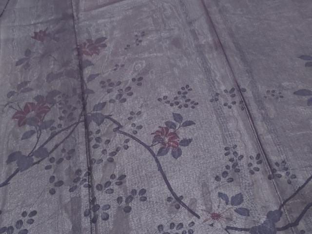 平和屋着物▽訪問着　無双　紗袷　紗×絽　枝花文　正絹　逸品　CABJ1142th