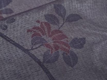 平和屋着物▽訪問着　無双　紗袷　紗×絽　枝花文　正絹　逸品　CABJ1142th