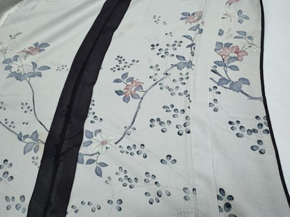 平和屋着物▽訪問着　無双　紗袷　紗×絽　枝花文　正絹　逸品　CABJ1142th