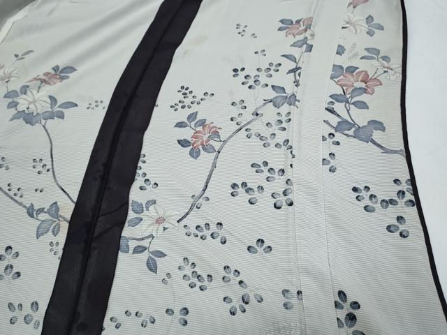 平和屋着物▽訪問着　無双　紗袷　紗×絽　枝花文　正絹　逸品　CABJ1142th