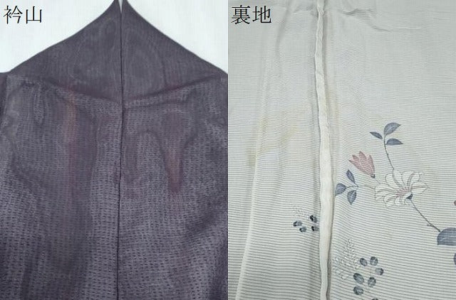 平和屋着物▽訪問着　無双　紗袷　紗×絽　枝花文　正絹　逸品　CABJ1142th