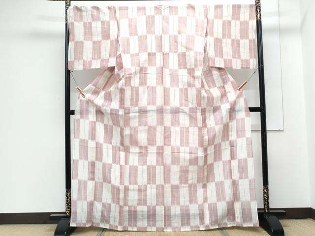 平和屋着物＊夏物　紗紬　間道　正絹　逸品　CABJ1144th