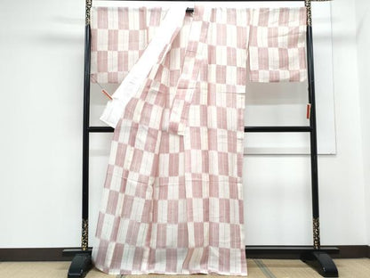 平和屋着物＊夏物　紗紬　間道　正絹　逸品　CABJ1144th