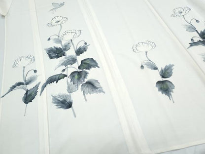 平和屋着物＊夏物　訪問着　絽　手描き　花蝶文　正絹　逸品　CABJ1145th