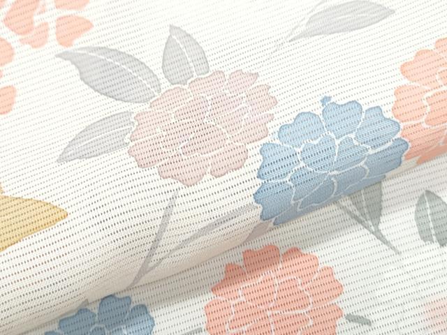 平和屋着物＊夏物　訪問着　絽　紫陽花　銀彩　正絹　逸品　CABJ1146th
