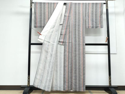 平和屋着物＊夏物　小紋　絽　草花間道　正絹　逸品　未使用　CABJ1147th