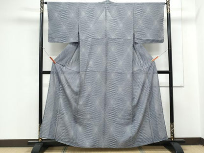 平和屋着物＊夏物　小紋　絽　菱花文　正絹　逸品　CABJ1149th