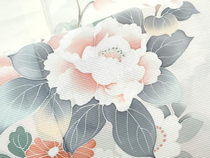 平和屋着物＊夏物　訪問着　絽　友禅　草花文　暈し染め　正絹　逸品　CABJ1151th
