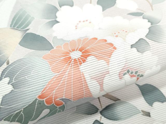 平和屋着物＊夏物　訪問着　絽　友禅　草花文　暈し染め　正絹　逸品　CABJ1151th