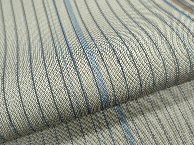 平和屋着物＊夏物　お召　縦絽　縞　正絹　逸品　CABJ1153th