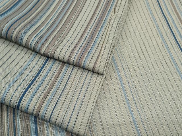 平和屋着物＊夏物　お召　縦絽　縞　正絹　逸品　CABJ1153th